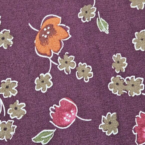 Eddie Bauer Womens 4X Purple Floral Rayon Maxi Dress With Button Front & Long Sl - Picture 5 of 16